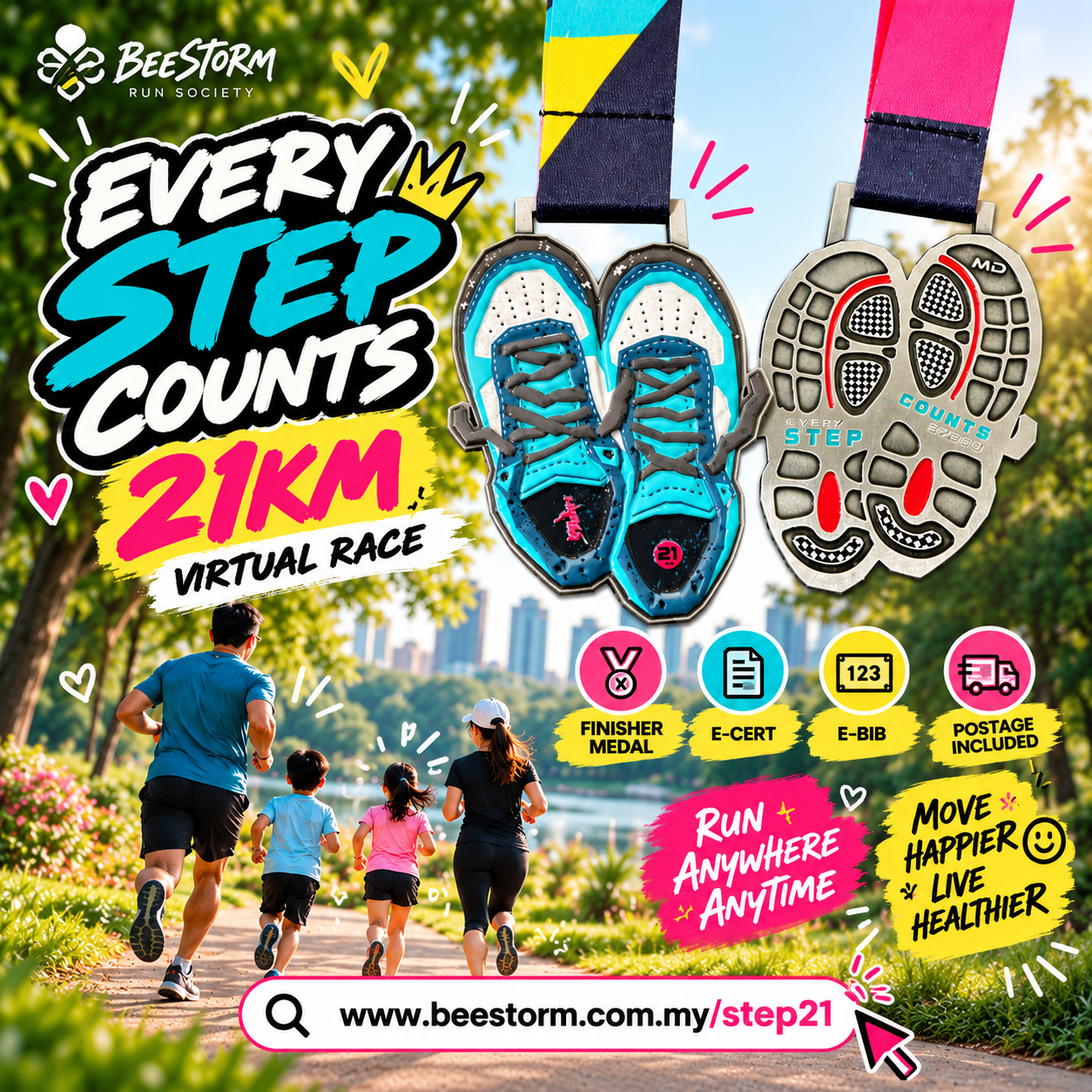 EVERY STEP COUNTS | 21K event banner